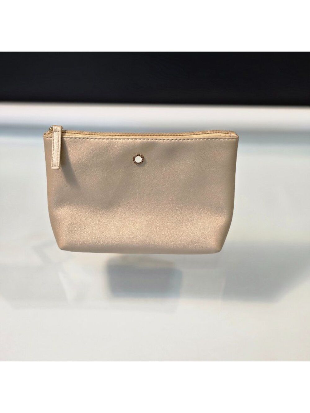 Bvlgari Parfums Champagne Gold Travel Cosmetics Pouch Emirates Logo Makeup Bag